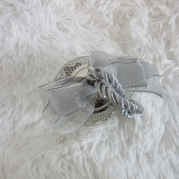 Disney Ornament Mickey Mouse Silver Metal Wire Mesh Christmas Holiday Vintage - Picture 6 of 6